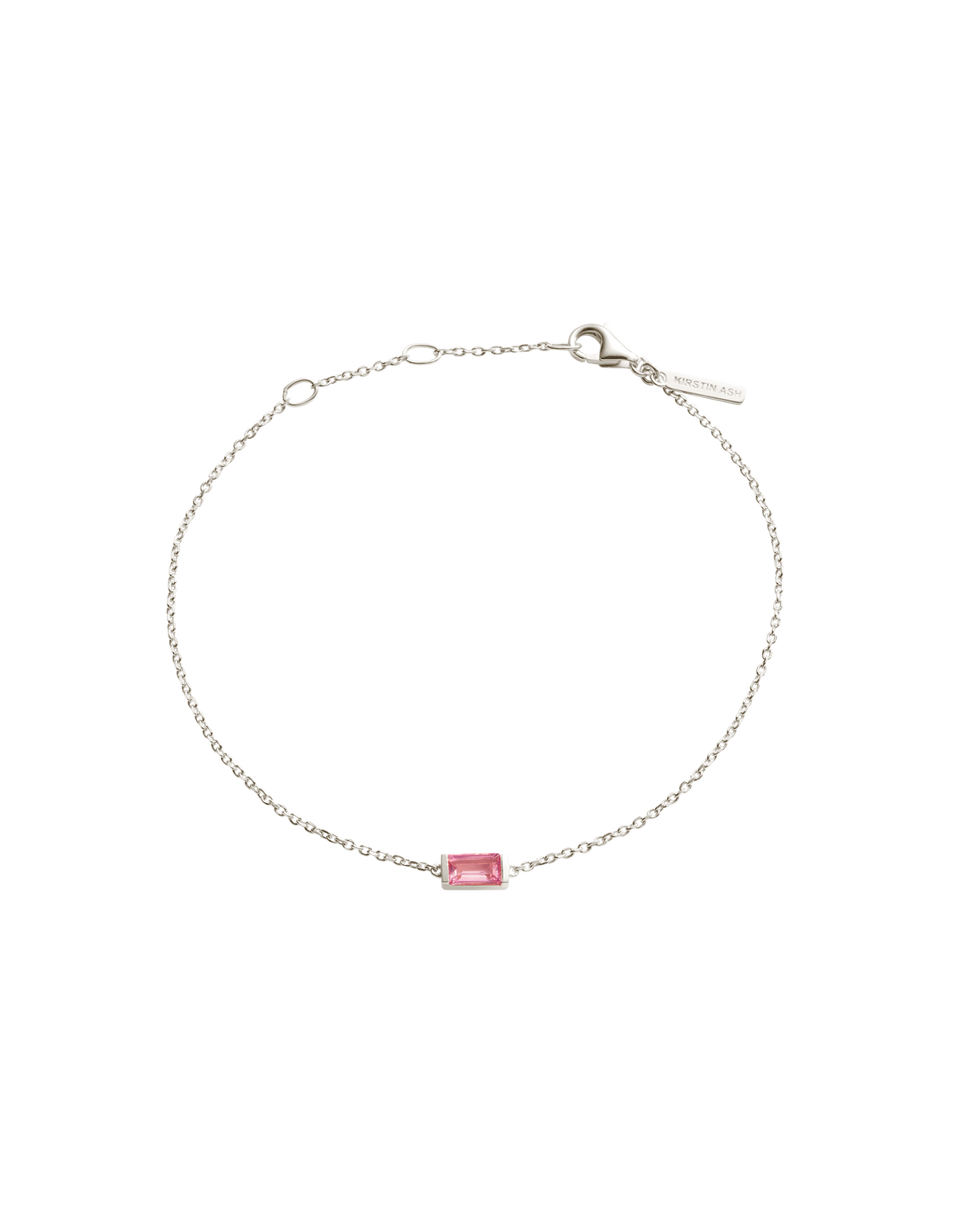 BAGUETTE BIRTHSTONE BRACELET (STERLING SILVER)