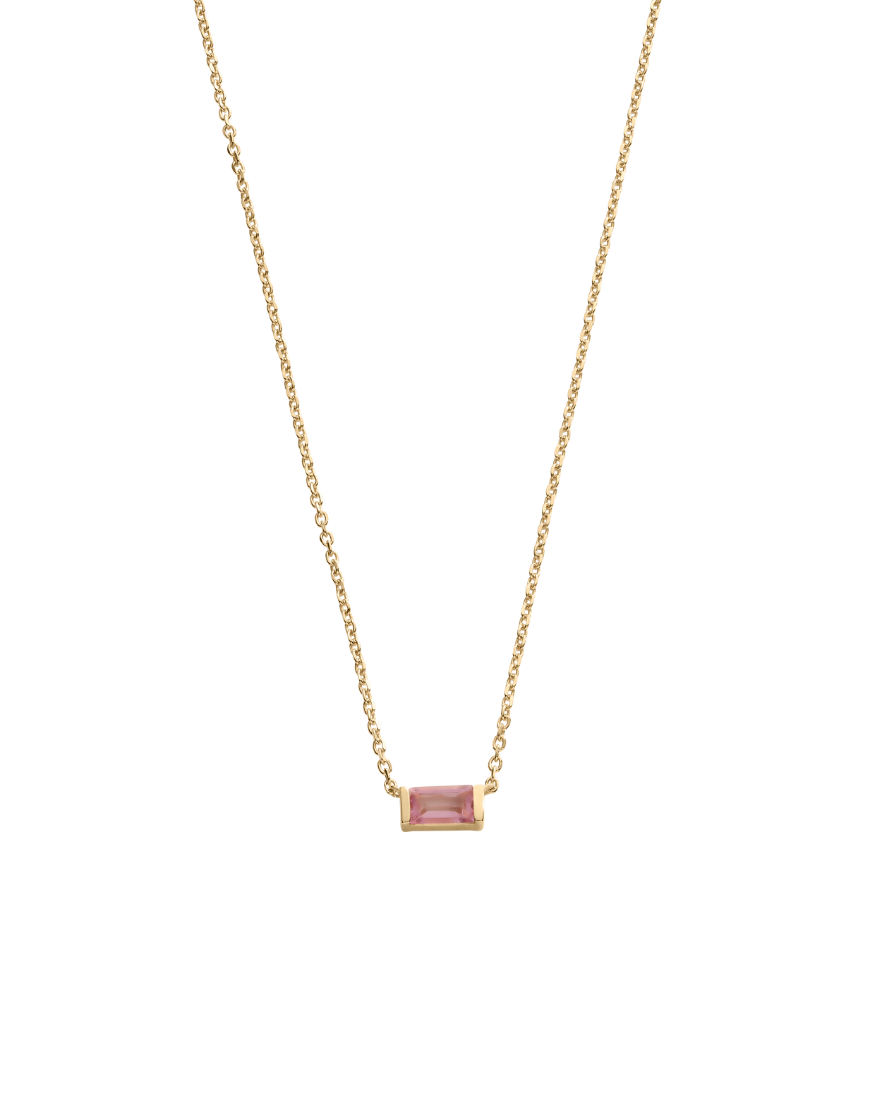 BAGUETTE BIRTHSTONE NECKLACE (18K GOLD VERMEIL)