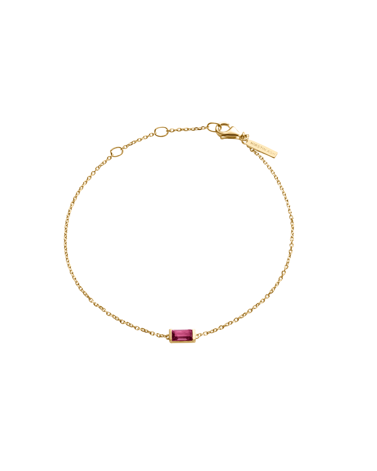 BAGUETTE BIRTHSTONE BRACELET (18K GOLD VERMEIL)