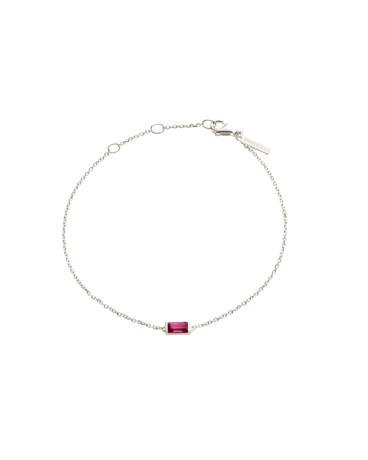 BAGUETTE BIRTHSTONE BRACELET (STERLING SILVER)