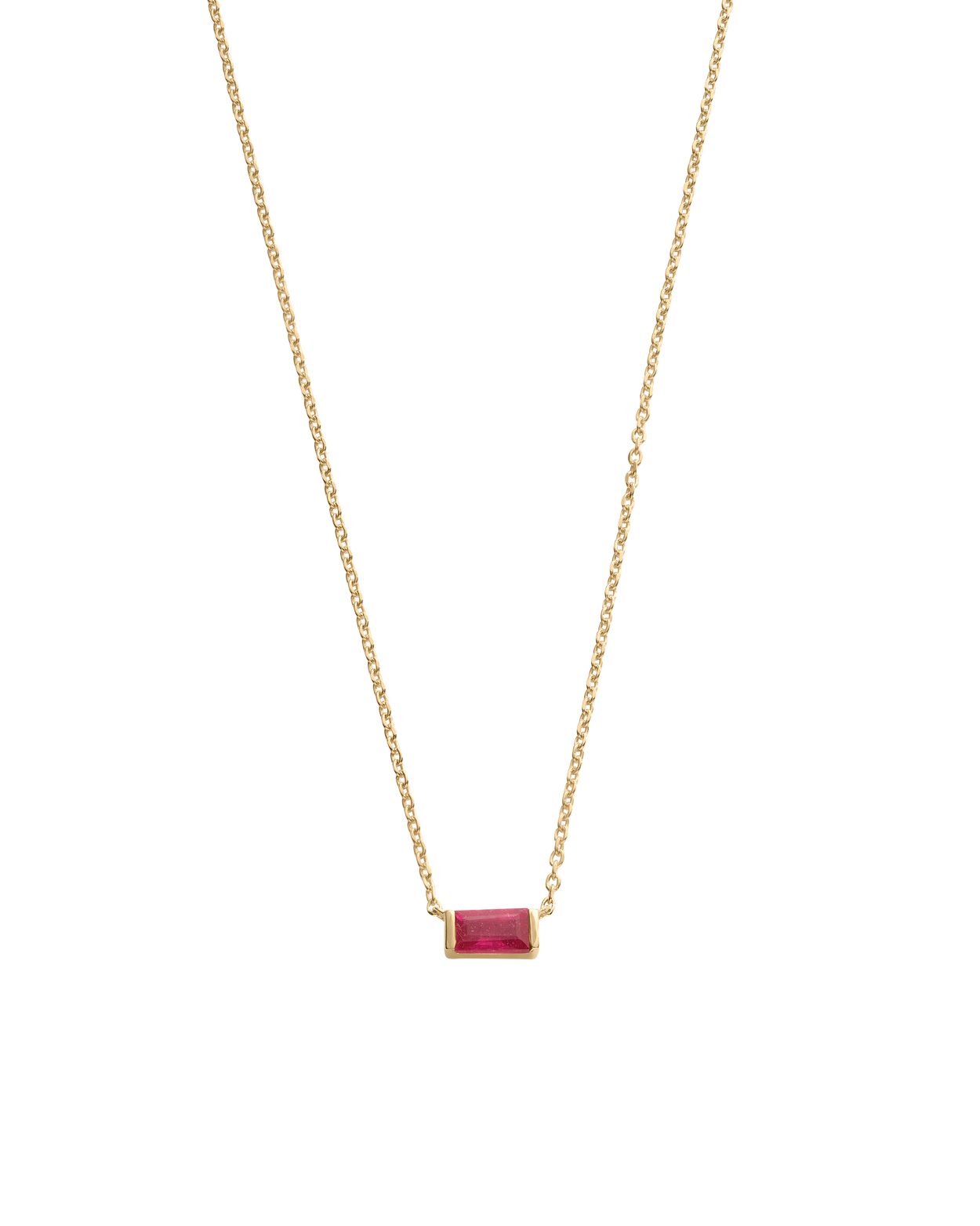 BAGUETTE BIRTHSTONE NECKLACE (18K GOLD VERMEIL)
