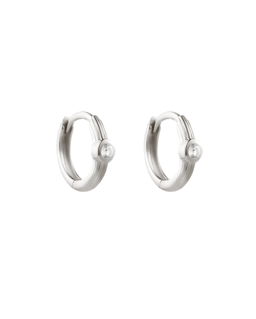 STILLNESS TOPAZ HOOPS (STERLING SILVER)