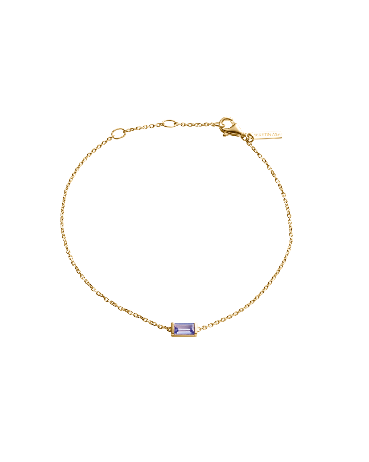 BAGUETTE BIRTHSTONE BRACELET (18K GOLD VERMEIL)