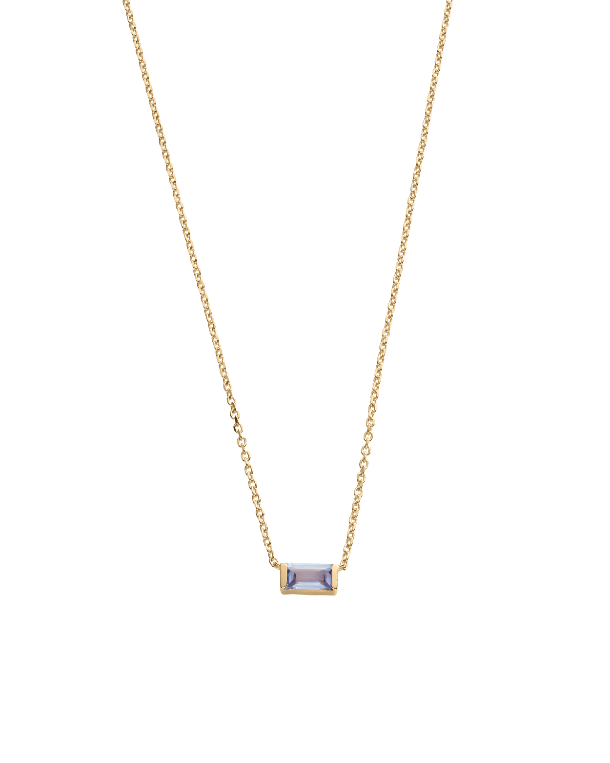 BAGUETTE BIRTHSTONE NECKLACE (18K GOLD VERMEIL)