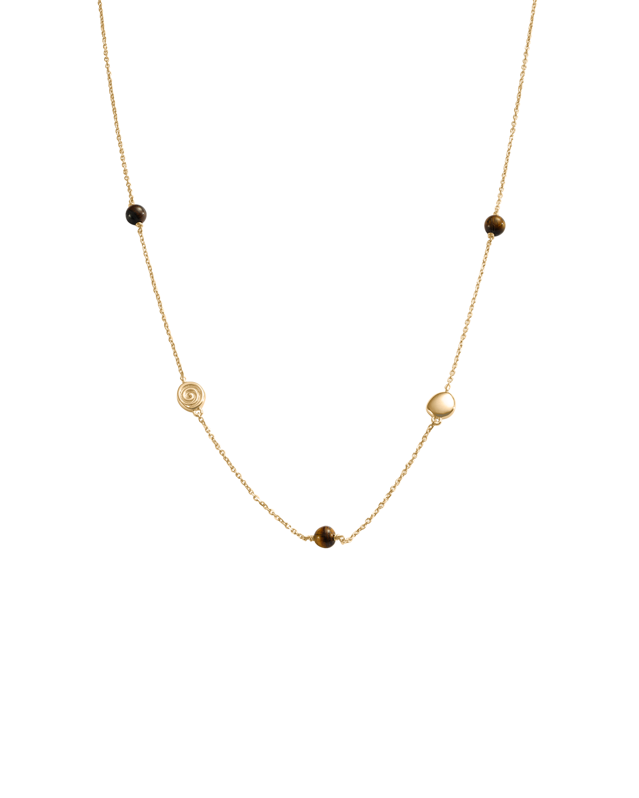 TEMPO TIGERS EYE NECKLACE (18K GOLD VERMEIL)