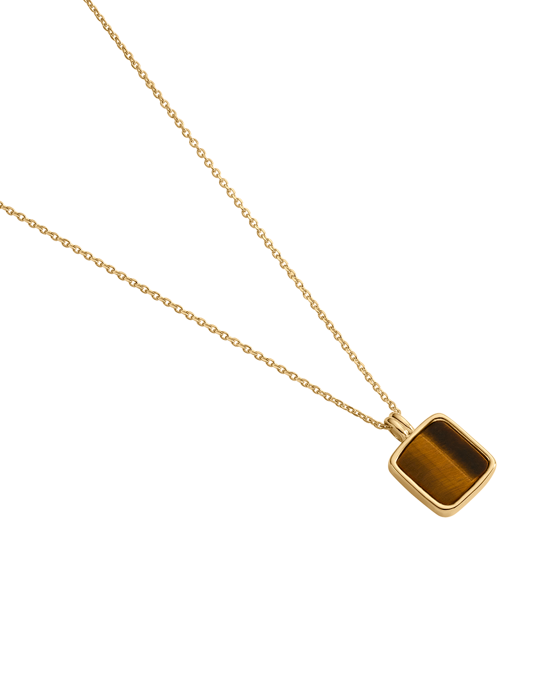 TIGERS EYE PENDANT NECKLACE (18K GOLD VERMEIL)