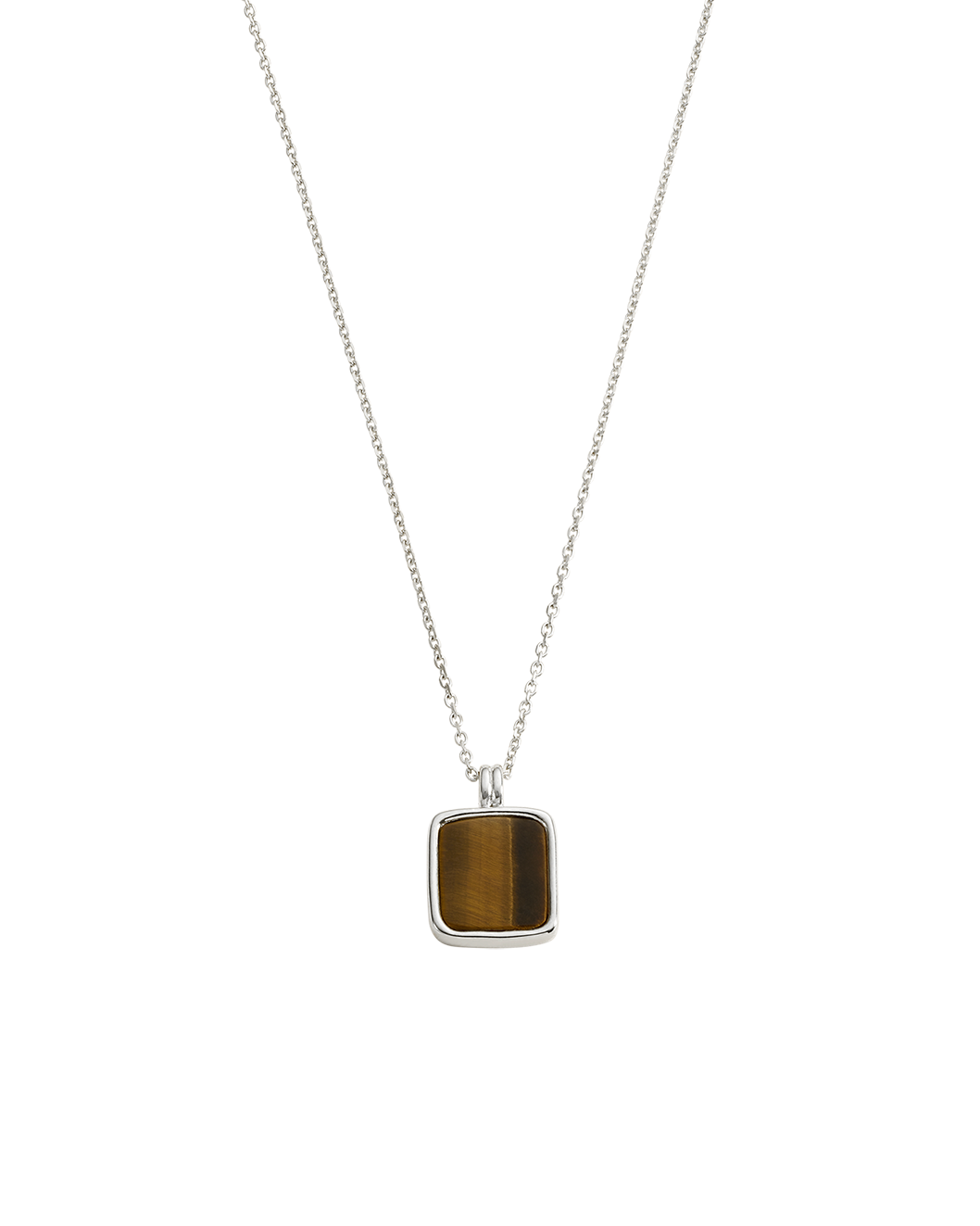 TIGERS EYE PENDANT NECKLACE (STERLING SILVER)