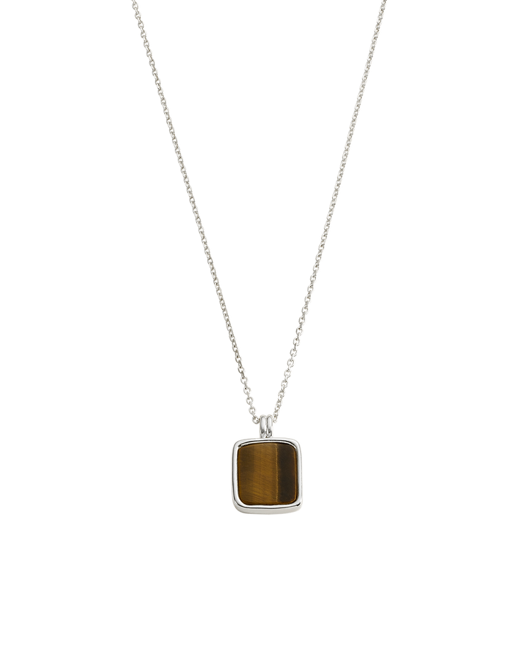 TIGERS EYE PENDANT NECKLACE (STERLING SILVER)