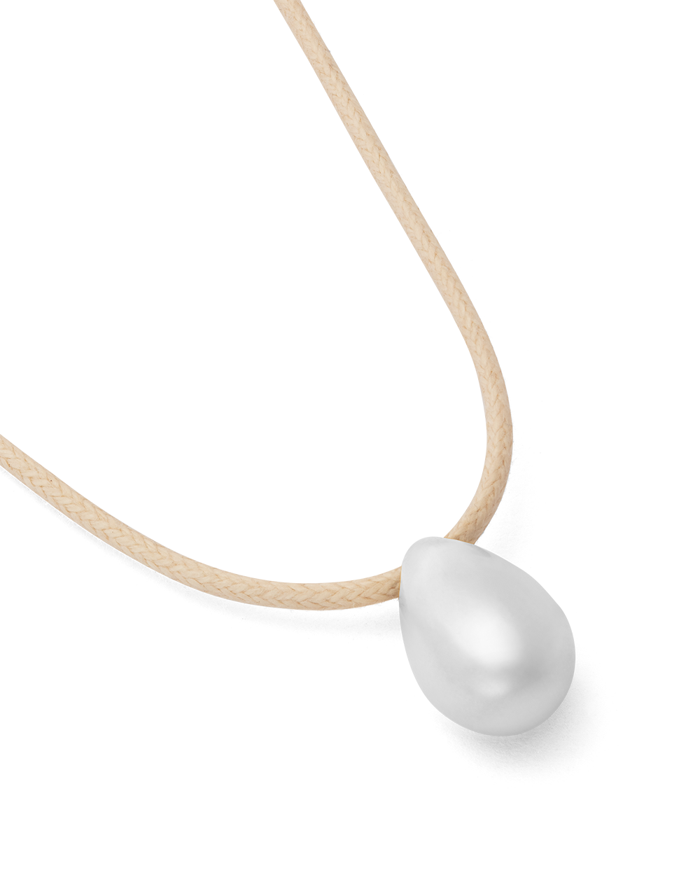 TRESOR CORD NECKLACE NATURAL (STERLING SILVER)