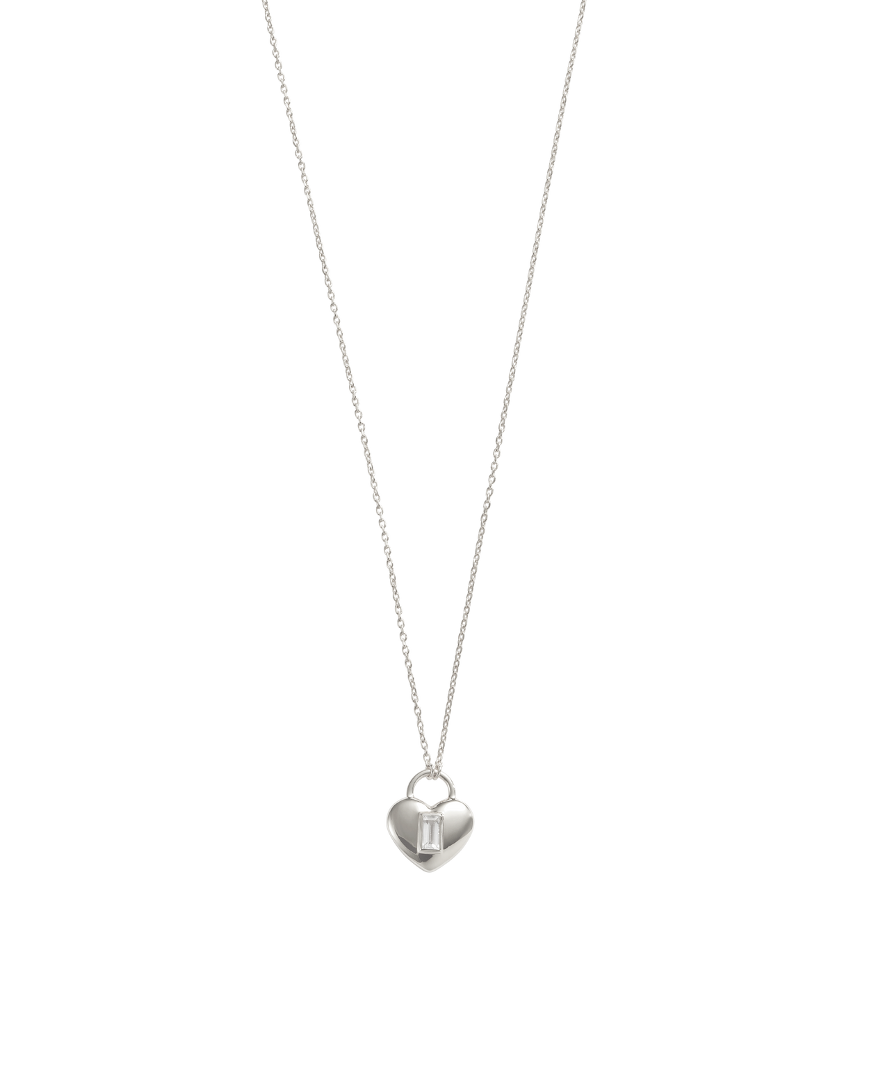 VERA HEART LOCK NECKLACE (STERLING SILVER)