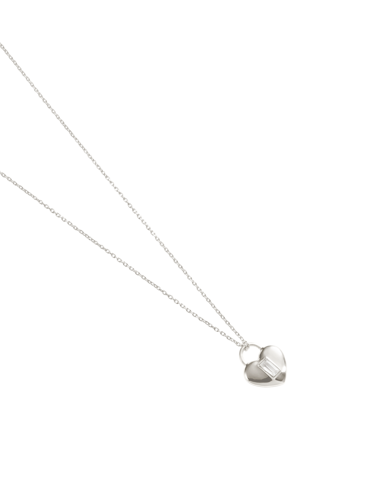 VERA HEART LOCK NECKLACE (STERLING SILVER)