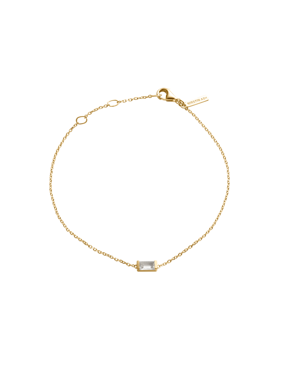 BAGUETTE BIRTHSTONE BRACELET (18K GOLD VERMEIL)