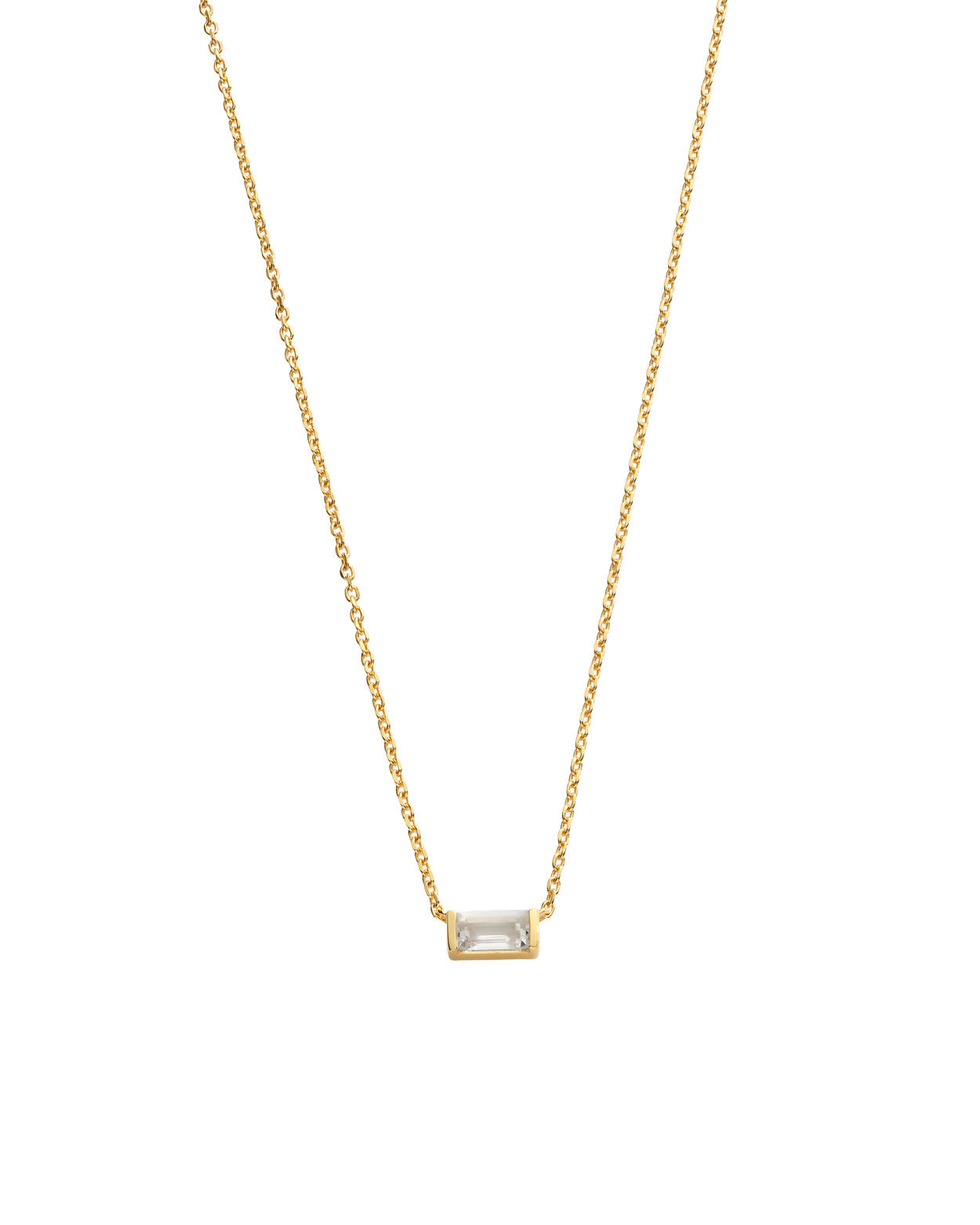 BAGUETTE BIRTHSTONE NECKLACE (18K GOLD VERMEIL)