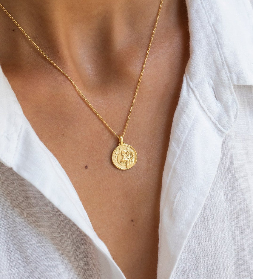 ARIES ZODIAC NECKLACE (18K GOLD VERMEIL) IMAGE 2