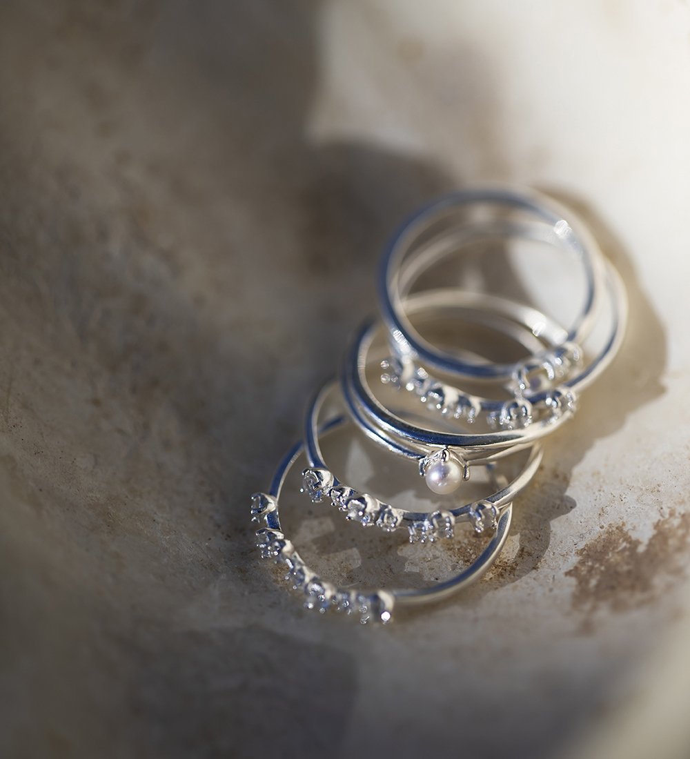 MOON TIDE PEARL RING (STERLING SILVER) - IMAGE 3
