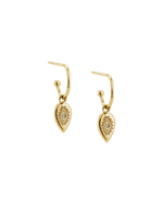 ETCHED TEARDROP HOOPS (18K GOLD PLATED) - IMAGE 1