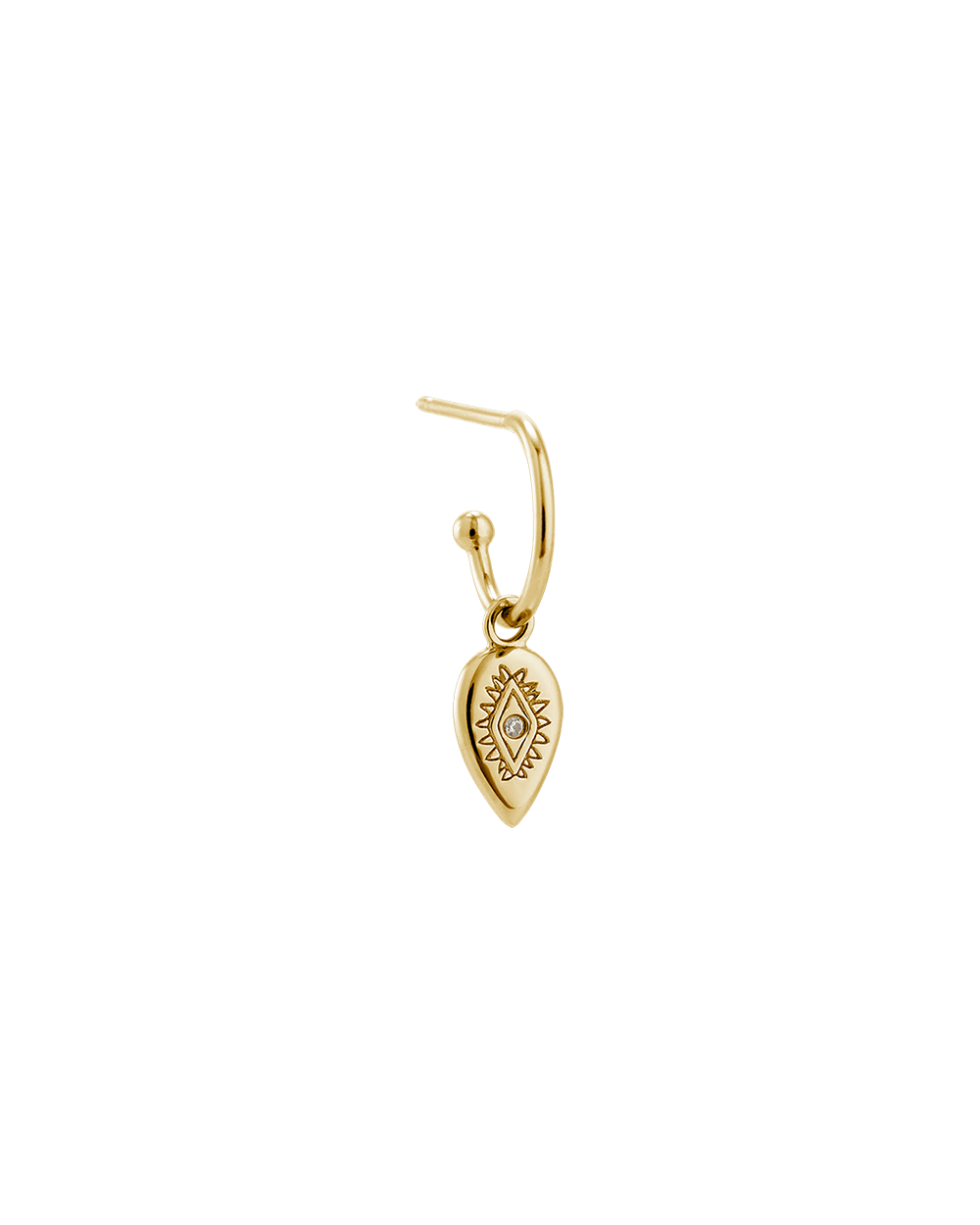 ETCHED TEARDROP HOOPS (18K GOLD PLATED) - IMAGE 5
