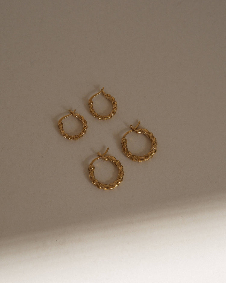 HORIZON HOOPS SMALL (18K GOLD PLATED) - IMAGE 2