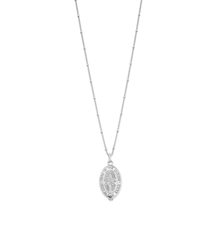 PALM COIN NECKLACE (STERLING SILVER) - IMAGE 1