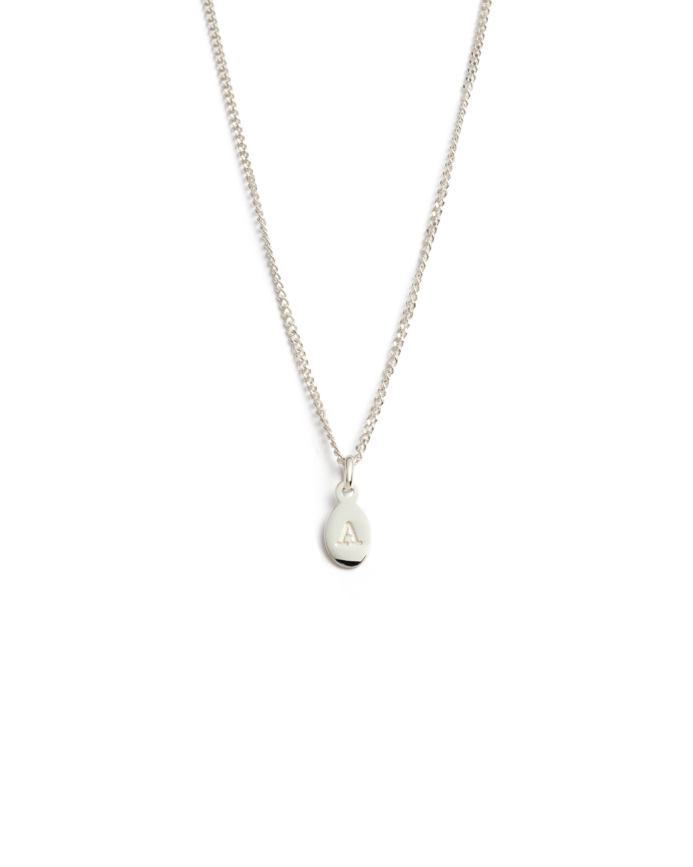 Initial charm sales necklace silver