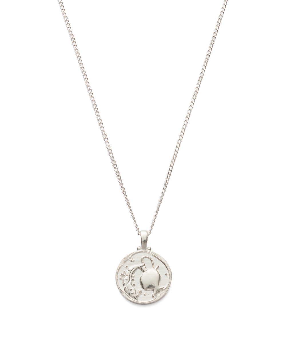 AQUARIUS ZODIAC NECKLACE STERLING SILVER