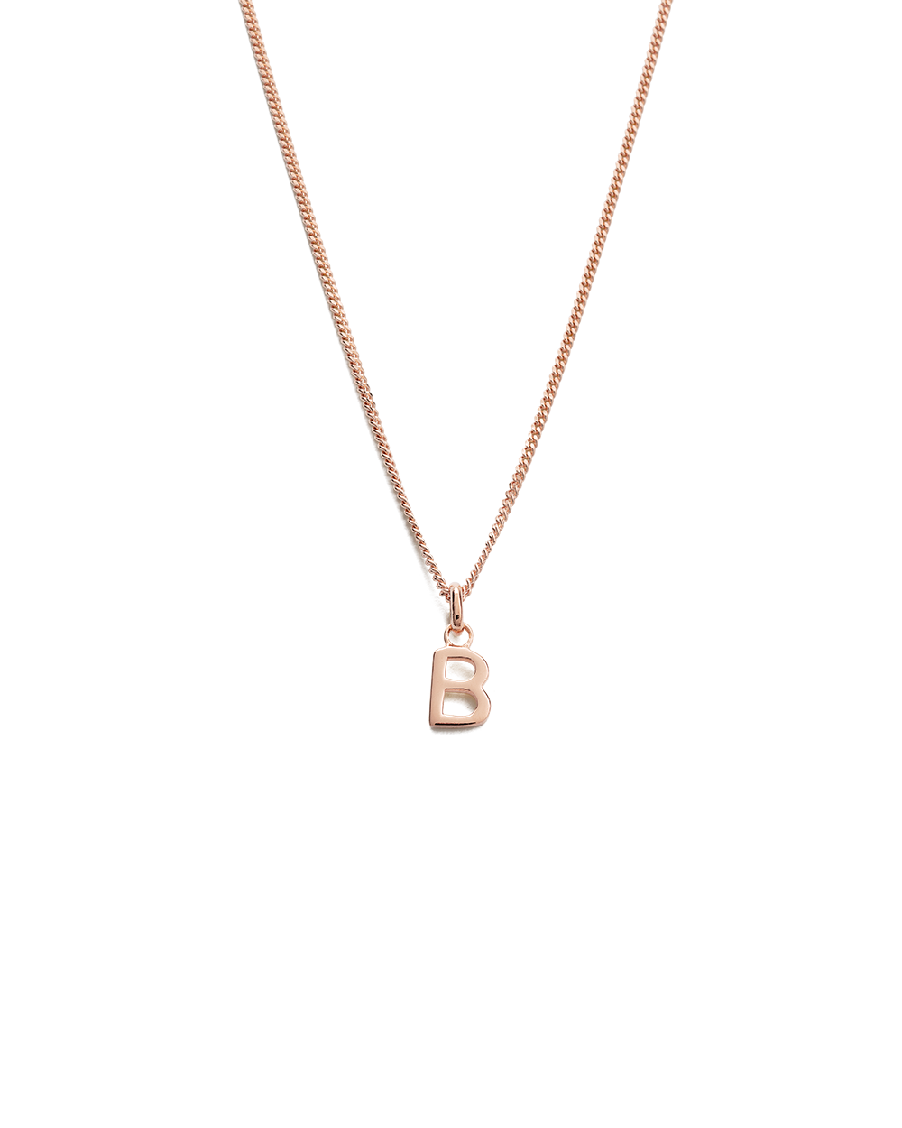 Tiny initial necklace online rose gold