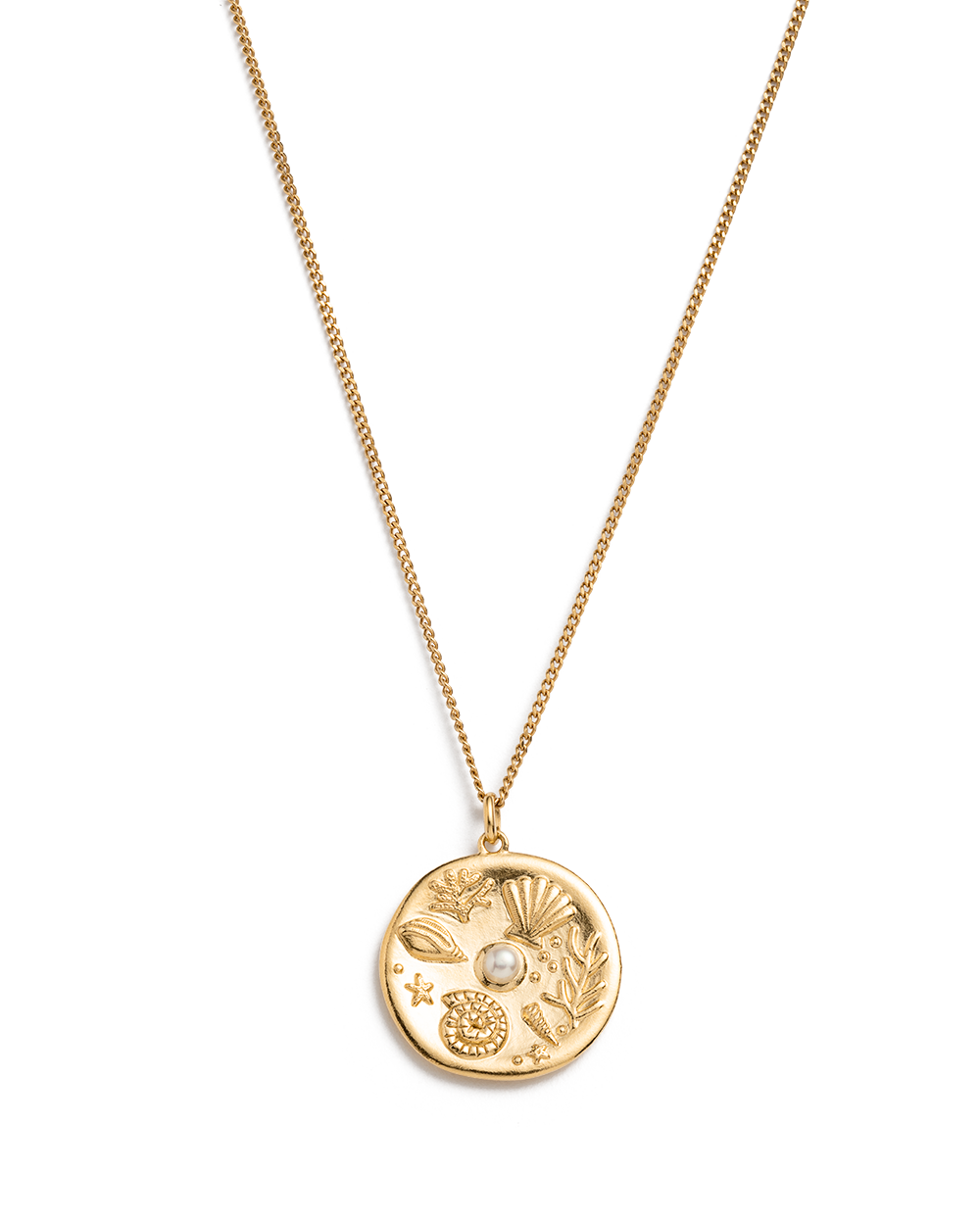 BY THE SEA COIN NECKLACE (18K GOLD VERMEIL) - IMAGE 1