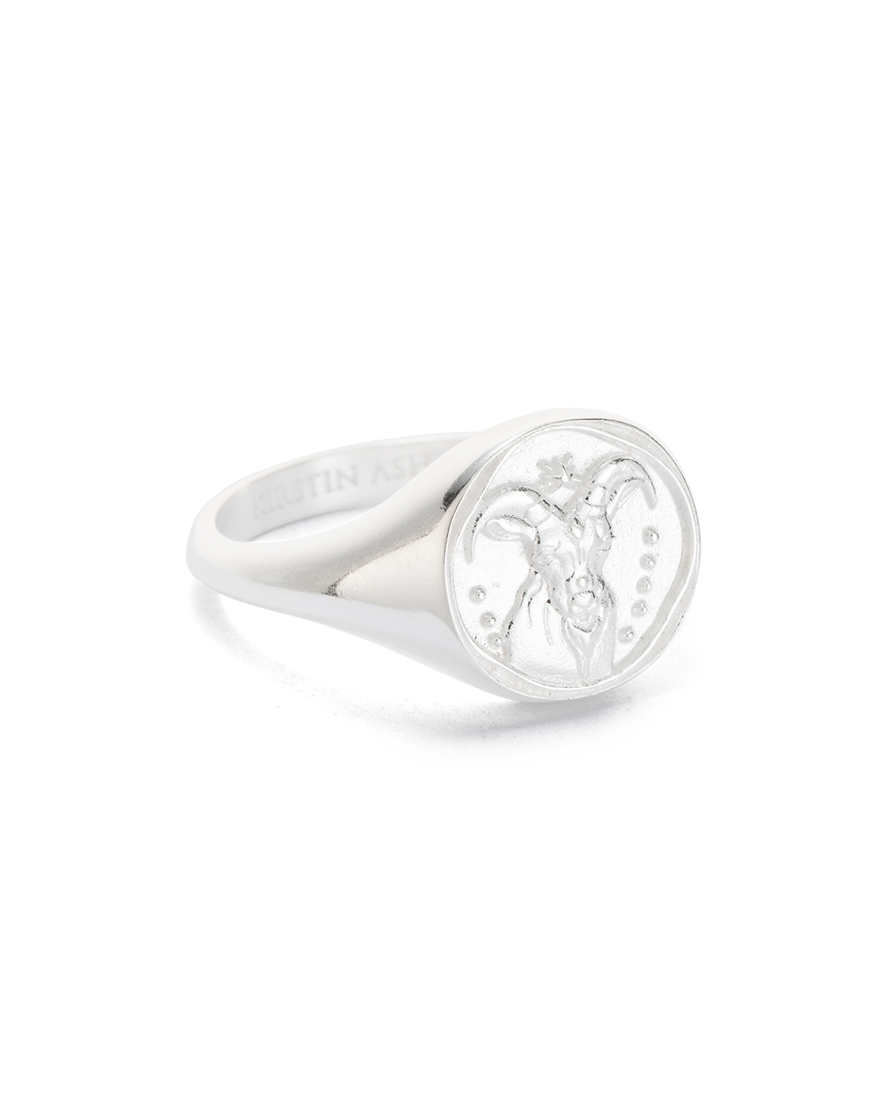 CAPRICORN SIGNET RING (STERLING SILVER) - IMAGE 1