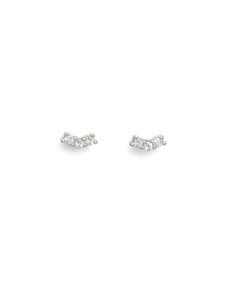 CONTOUR TOPAZ STUDS (STERLING SILVER) - IMAGE 1