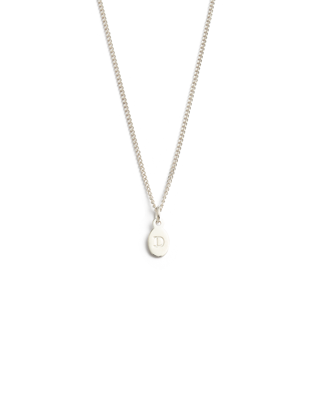 Sterling silver initial disc necklace deals