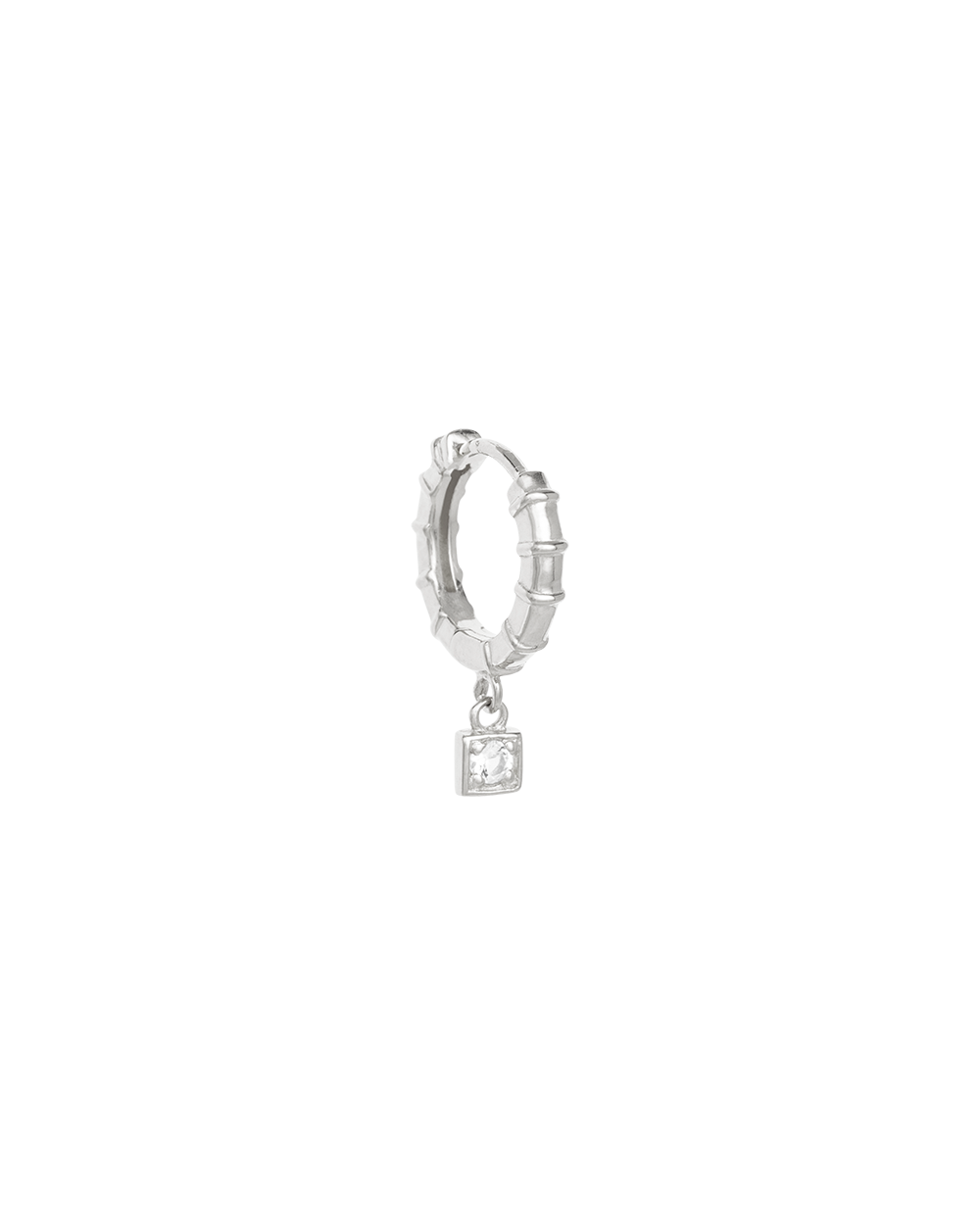 DECO SQUARE HOOPS (STERLING SILVER) - IMAGE 5
