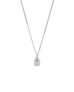 ENGRAVABLE BIRTHSTONE NECKLACE (STERLING SILVER) SEPTEMBER