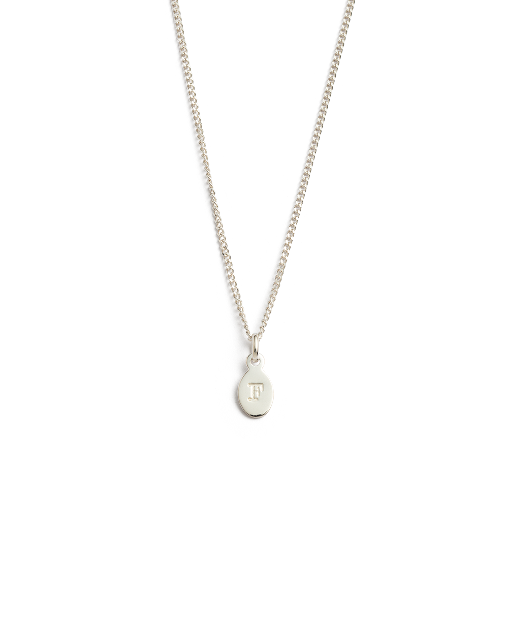 Letter charm necklace silver deals