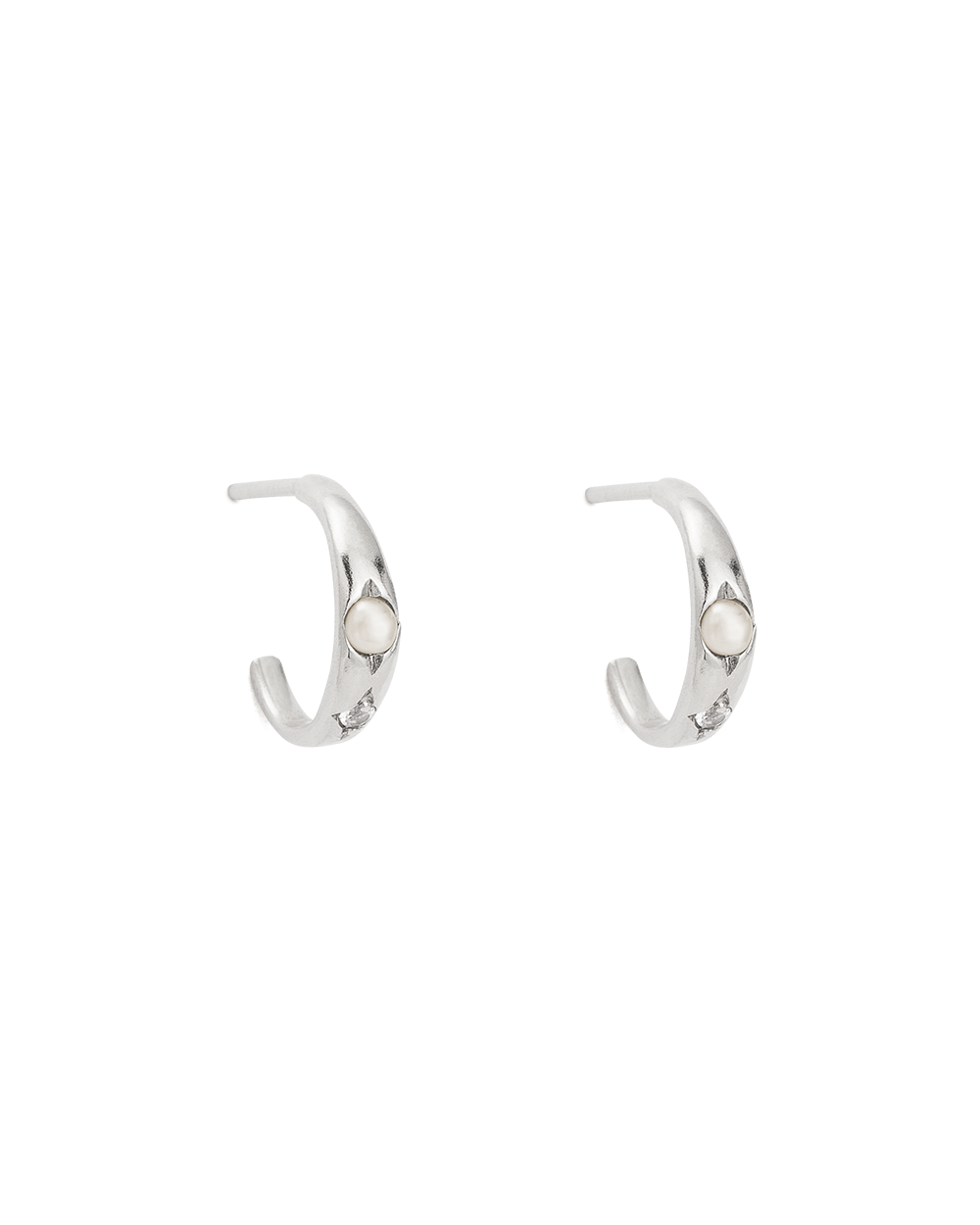 FIRST LIGHT HOOPS (STERLING SILVER) - IMAGE 1