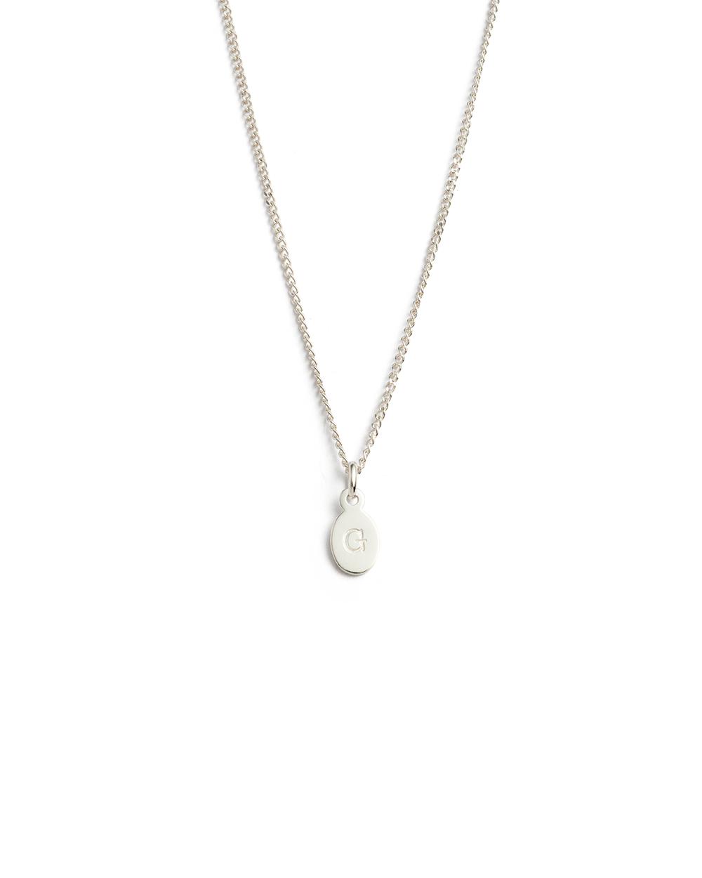 Circle initial 2025 necklace silver