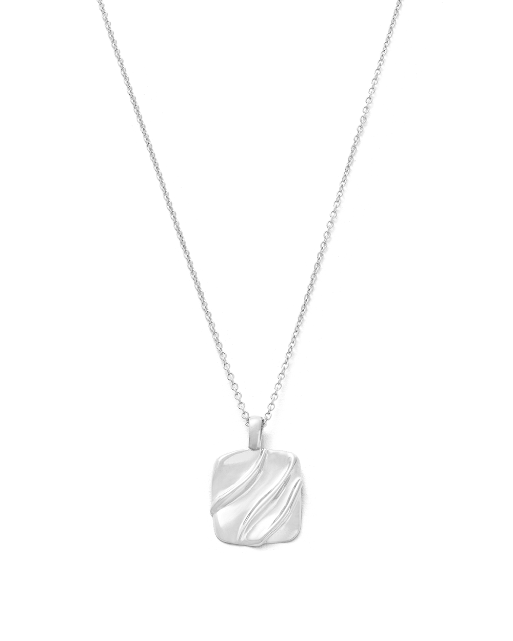 INTERTWINE SQUARE NECKLACE (STERLING SILVER) - IMAGE 1