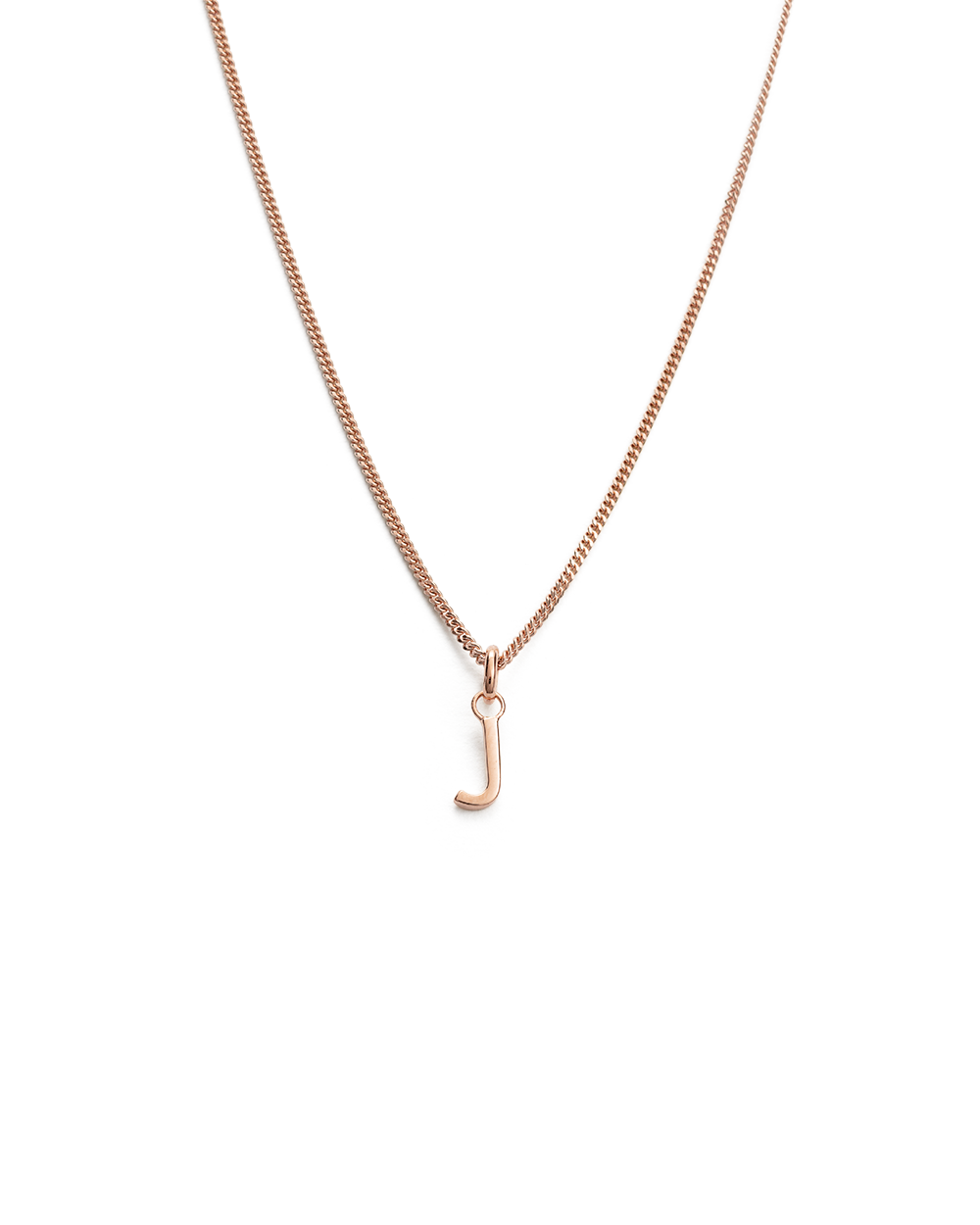 Rose gold j necklace deals