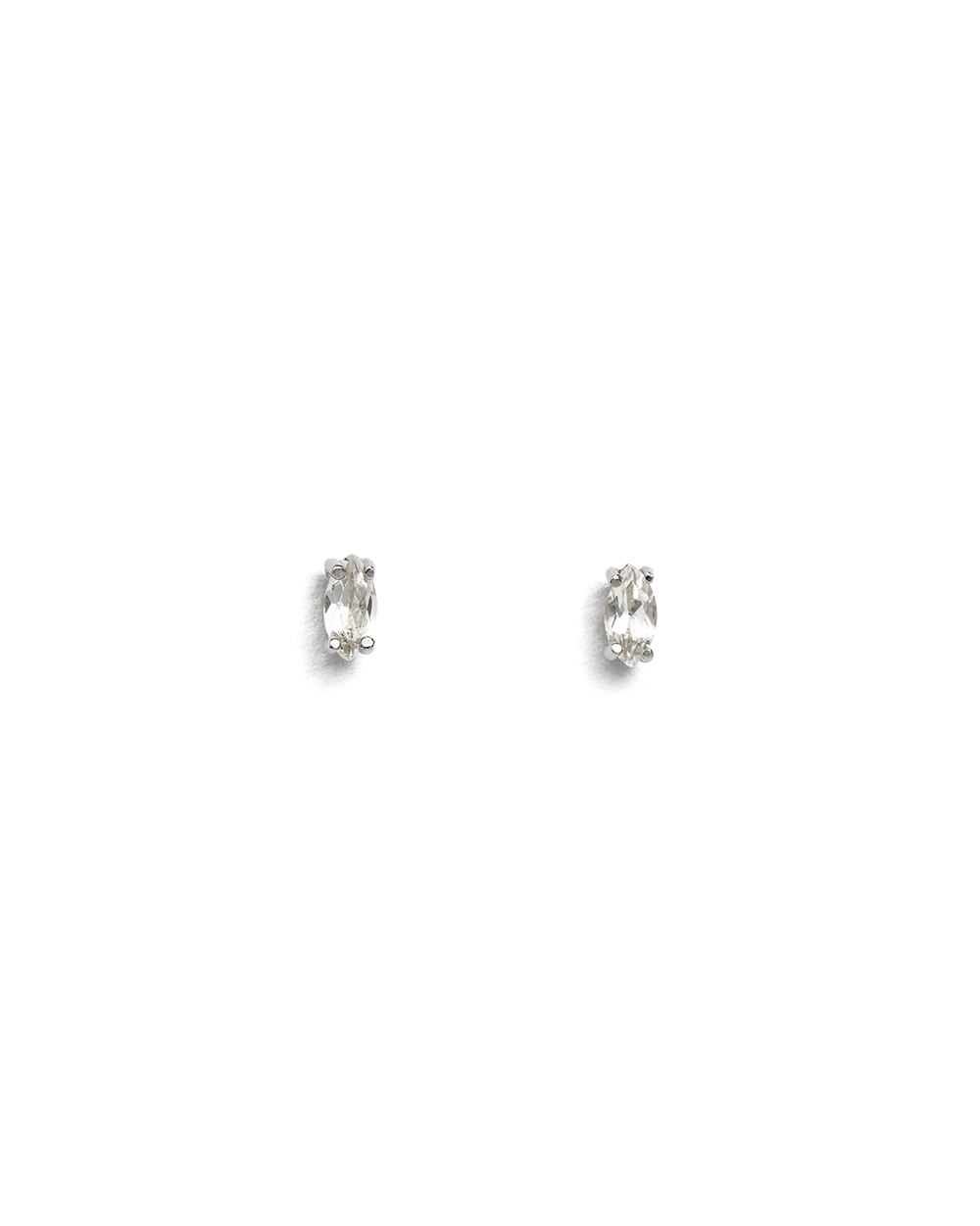 MARQUISE TOPAZ STUDS (STERLING SILVER) - IMAGE 1