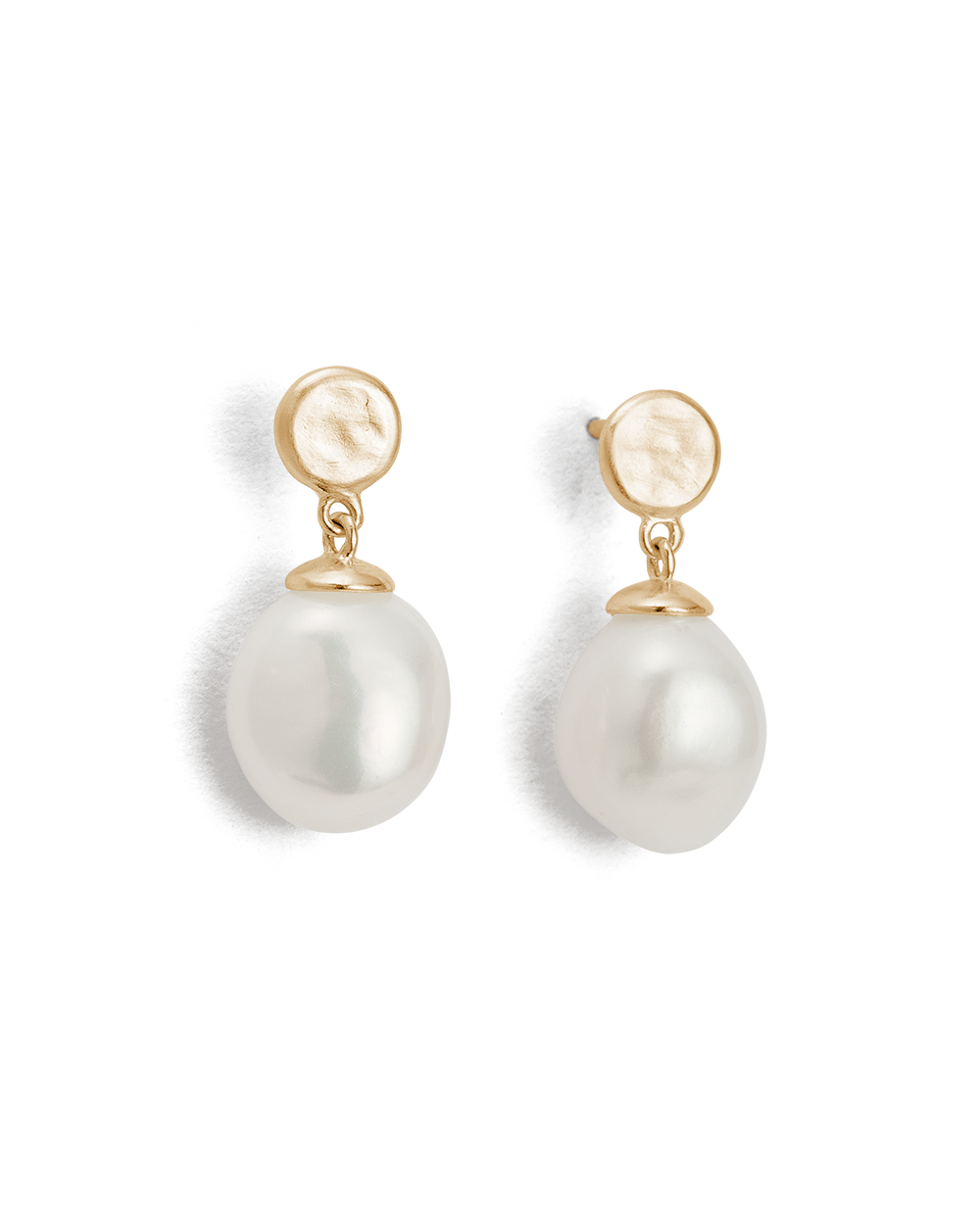 9ct Gold Pearl Drop Earrings in White  Goldmark AU