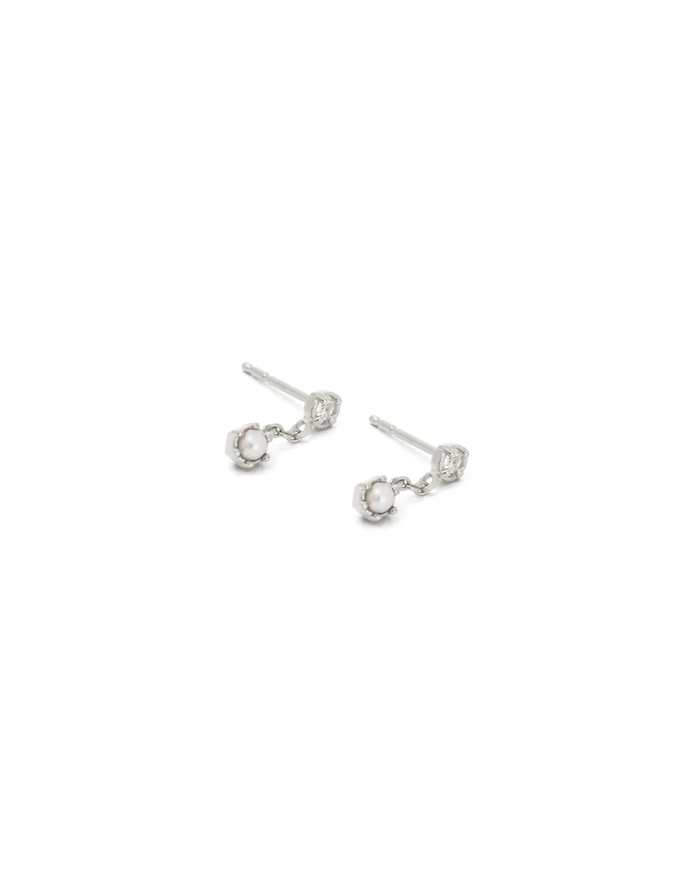 PEARL TOPAZ CHAIN STUDS (STERLING SILVER) - IMAGE 4