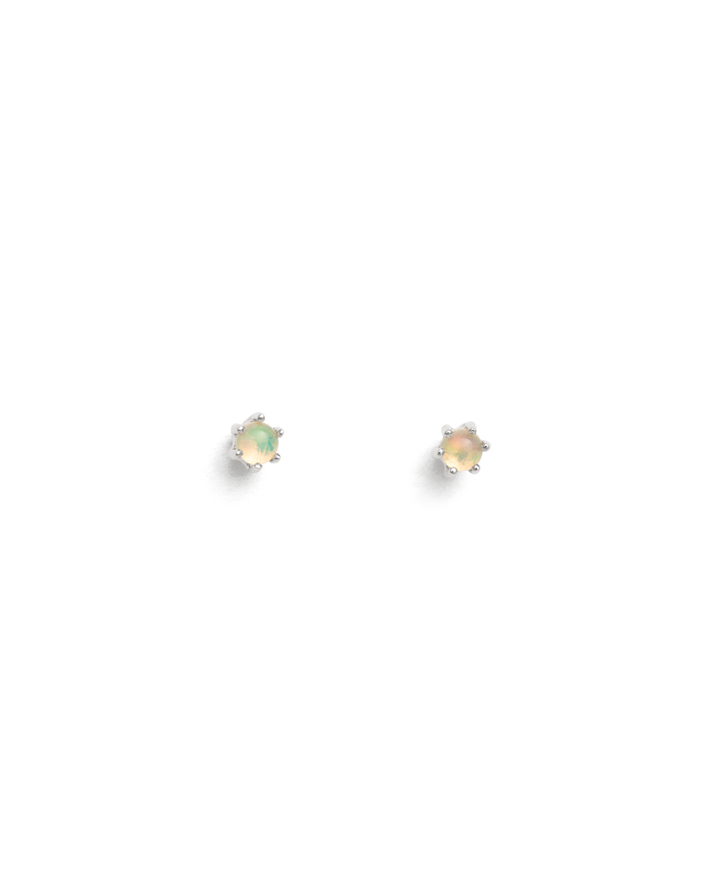 PETITE OPAL STUDS (STERLING SILVER) - IMAGE 1