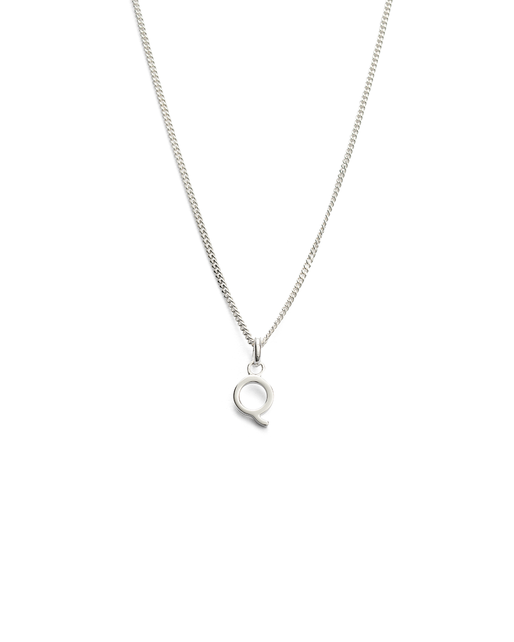 Large Bubble Initial Charm with Pave Outline Necklace