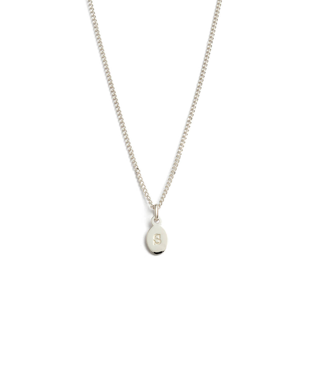S initial sales necklace sterling silver