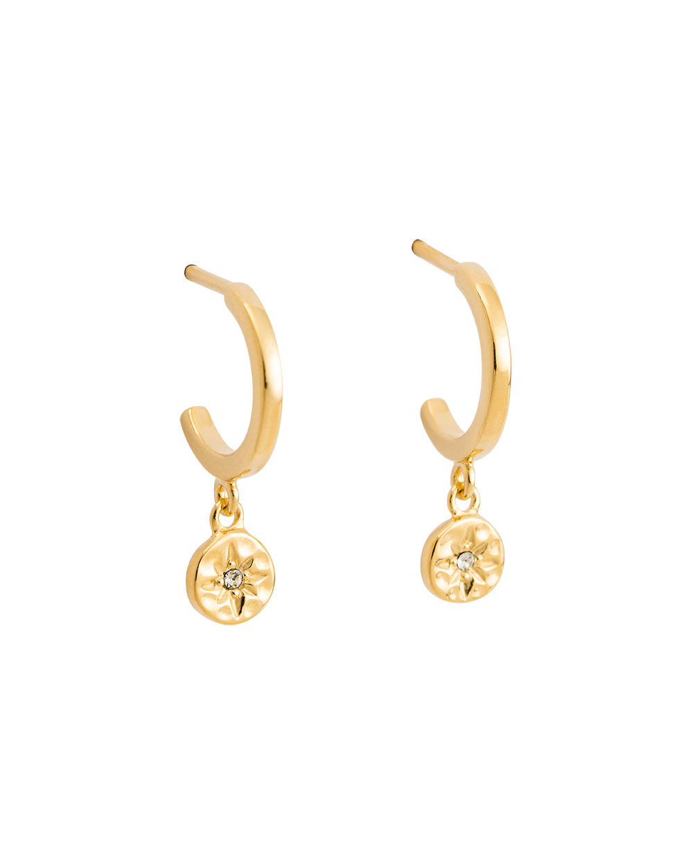 Coin drop hoop online earrings