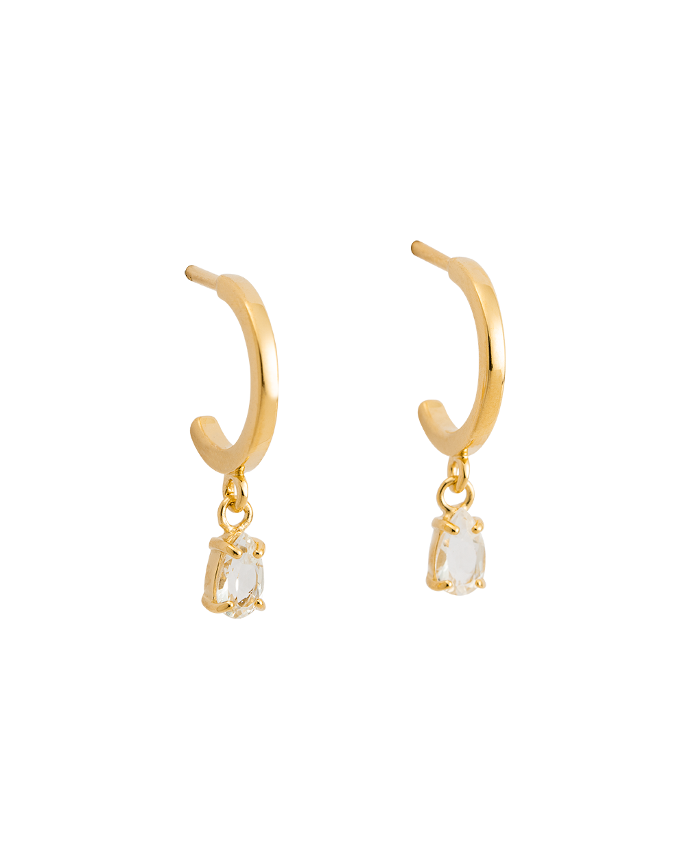 Gold teardrop store hoop earrings